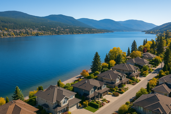 Upscale homes line Peachland's shoreline