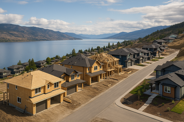 New homes rising with lake views