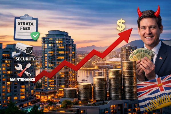 Vancouver condo skyline representing rising strata fees and hidden costs from BC tax changes