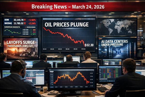 🌍 WBN Morning Brief – March 24, 2026: Rate Signals, Layoffs, and Energy Pressure Hit Markets